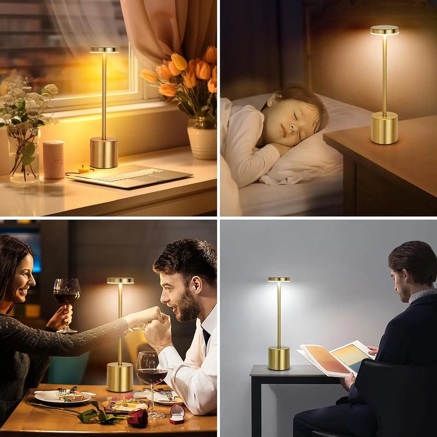 LED Touch Metal Table Lamp